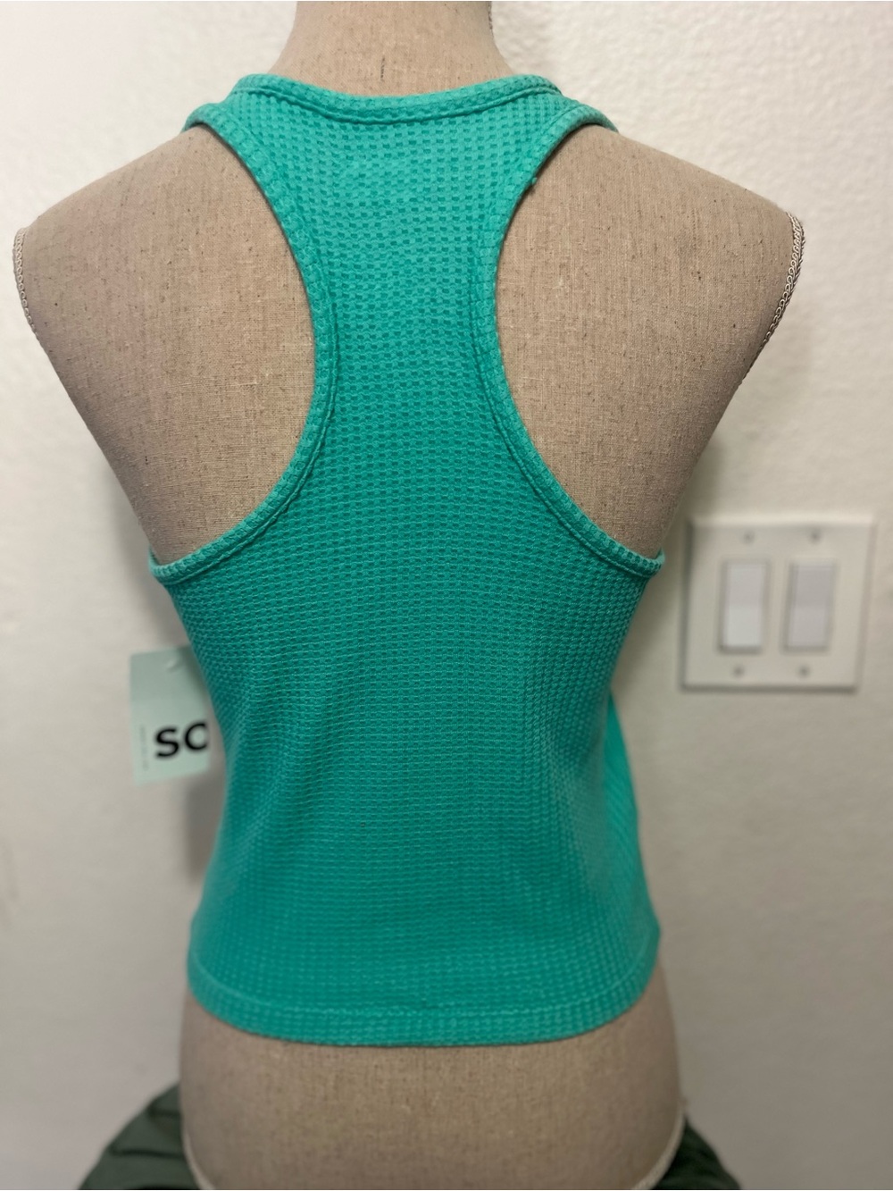 SO Turquoise Ribbed Notch-Neck Tank - Picture 4 of 5